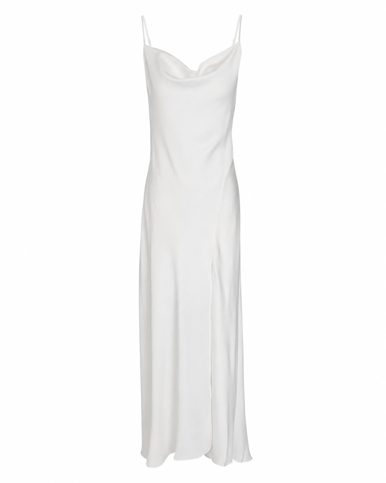 Jonathan Simkhai Simkhai Finley Satin-Crepe Draped Cowl Gown White US 6 | NWT - Vestir