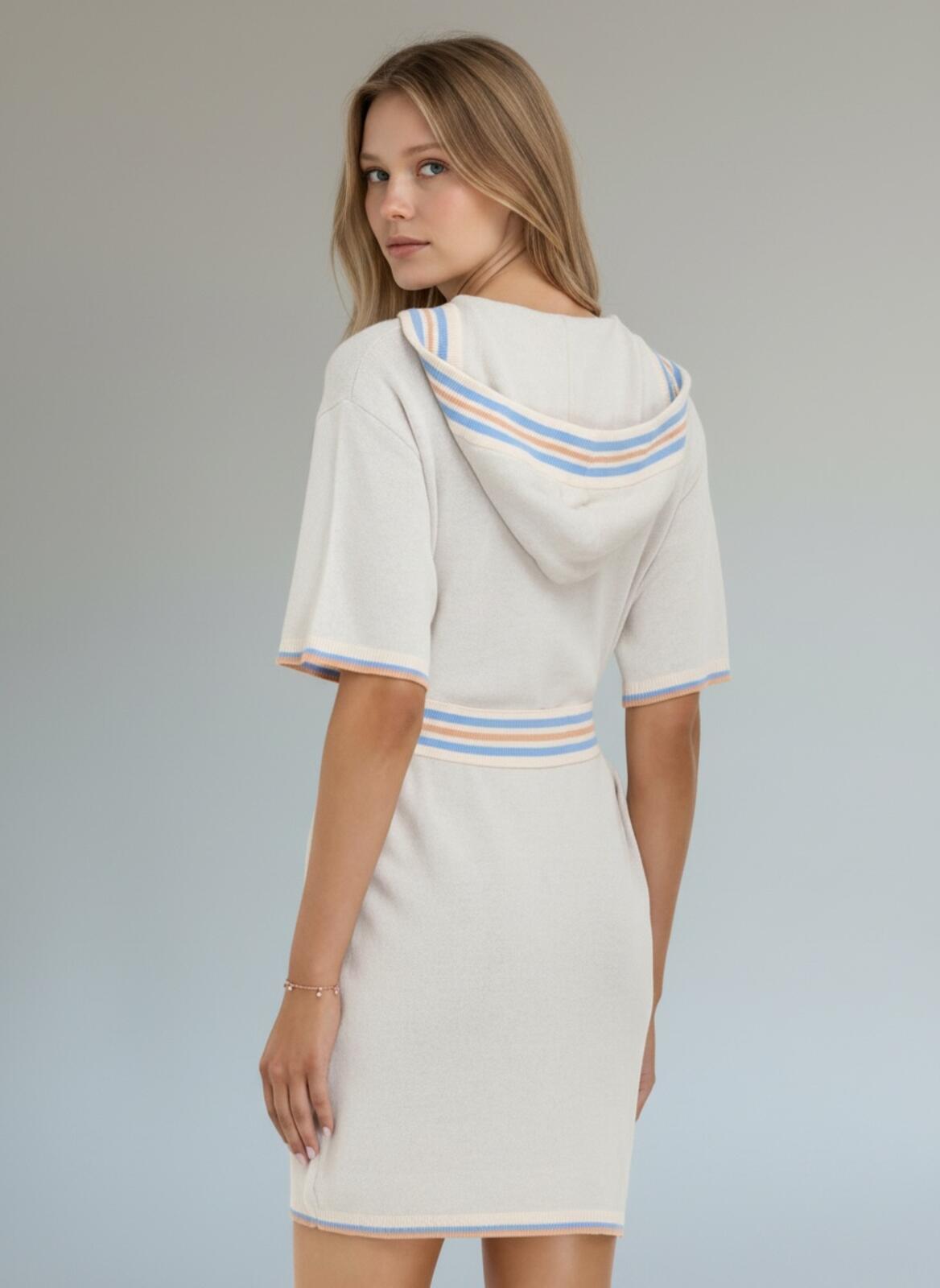 Zimmermann Zimmermann Lyre Hooded Knit Mini Dress Cream Summer Swim 2022 0P | NWT - Vestir