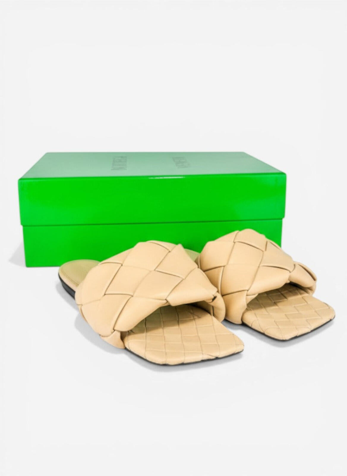 Bottega Veneta Lido Cane Sugar Padded Intrecciato Flat Slide EU 36.5 NIB
