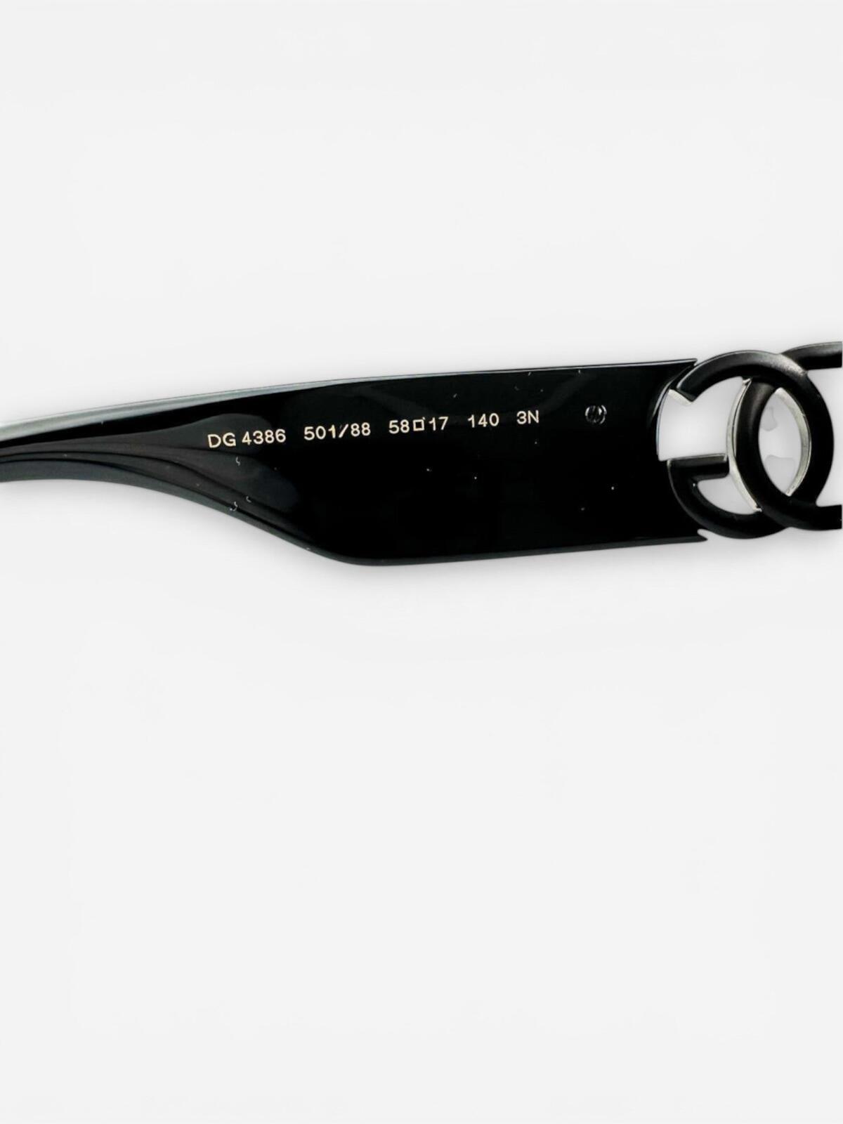 Dolce & Gabbana DG4386 Black Oversized Square Sunglasses DG Logo | NWT