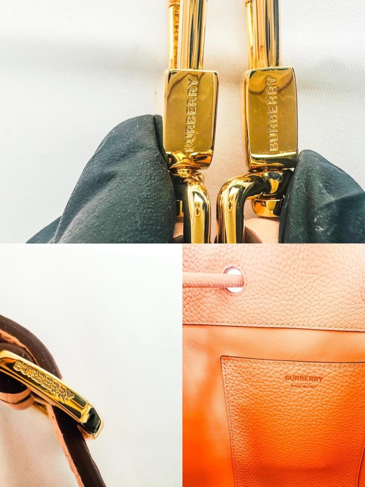 Burberry TB Bucket Bag Peach Pink | Grainy Leather | Gold Hardware | NWT