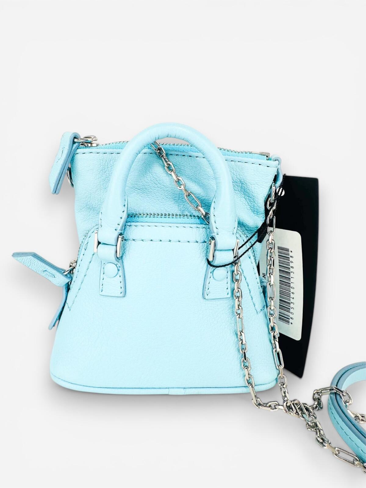 Maison Margiela 5AC Classique Baby Grained Leather Light Blue Aqua Tote | NWT