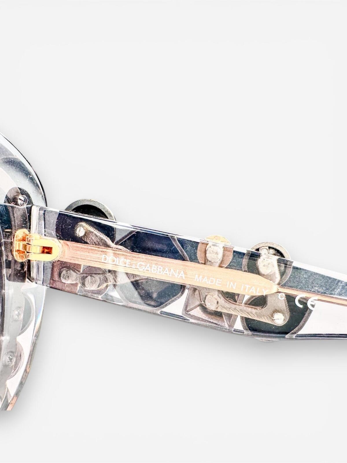 Dolce & Gabbana DG4266 Gray Translucent Metal Stud Sunglasses | NWT Rare