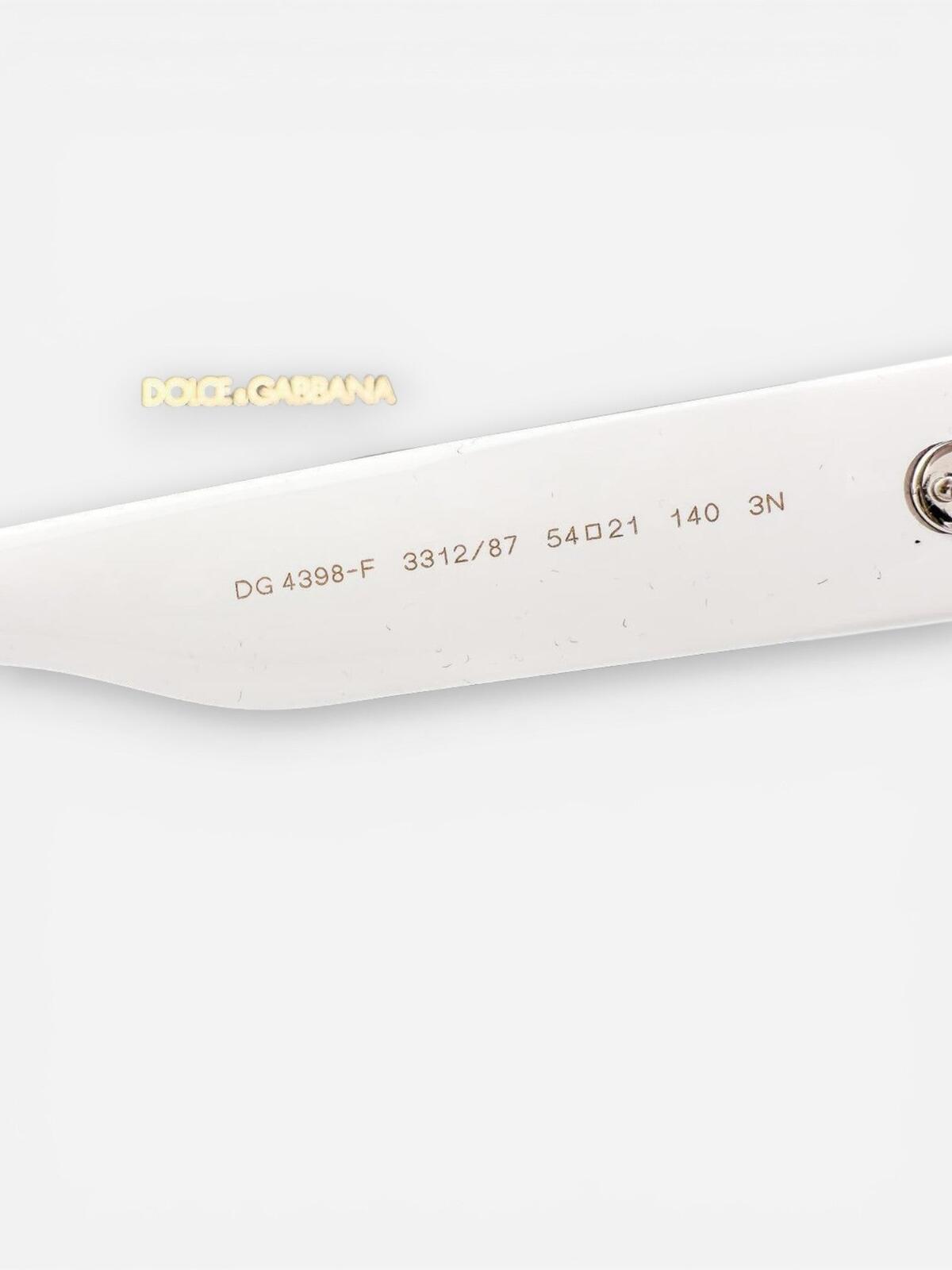 Dolce & Gabbana DG4398-F White Oversized Square Sunglasses Full Set NWT