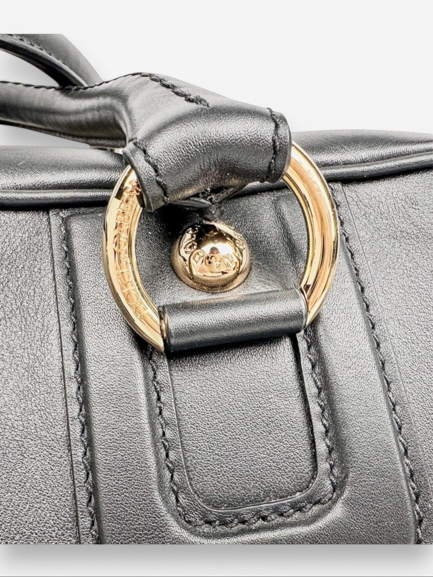 Dolce & Gabbana Vitello Aria Black Leather Multi‑Zip Top Handle Bag – New