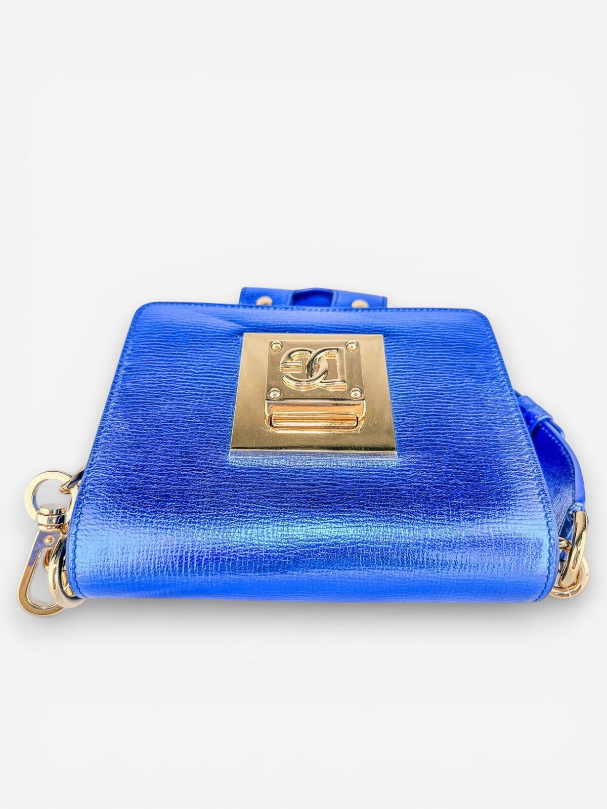 Dolce & Gabbana Bella Metallic Foiled Leather Shoulder Crossbody Bag Rare | NWT