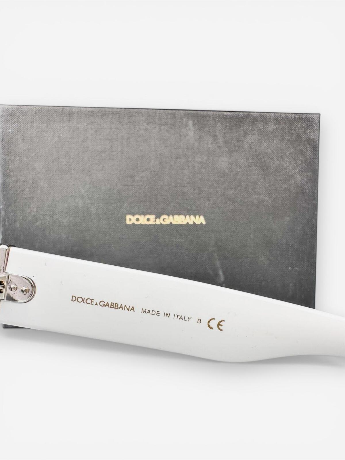 Dolce & Gabbana DG4398-F White Oversized Square Sunglasses Full Set NWT