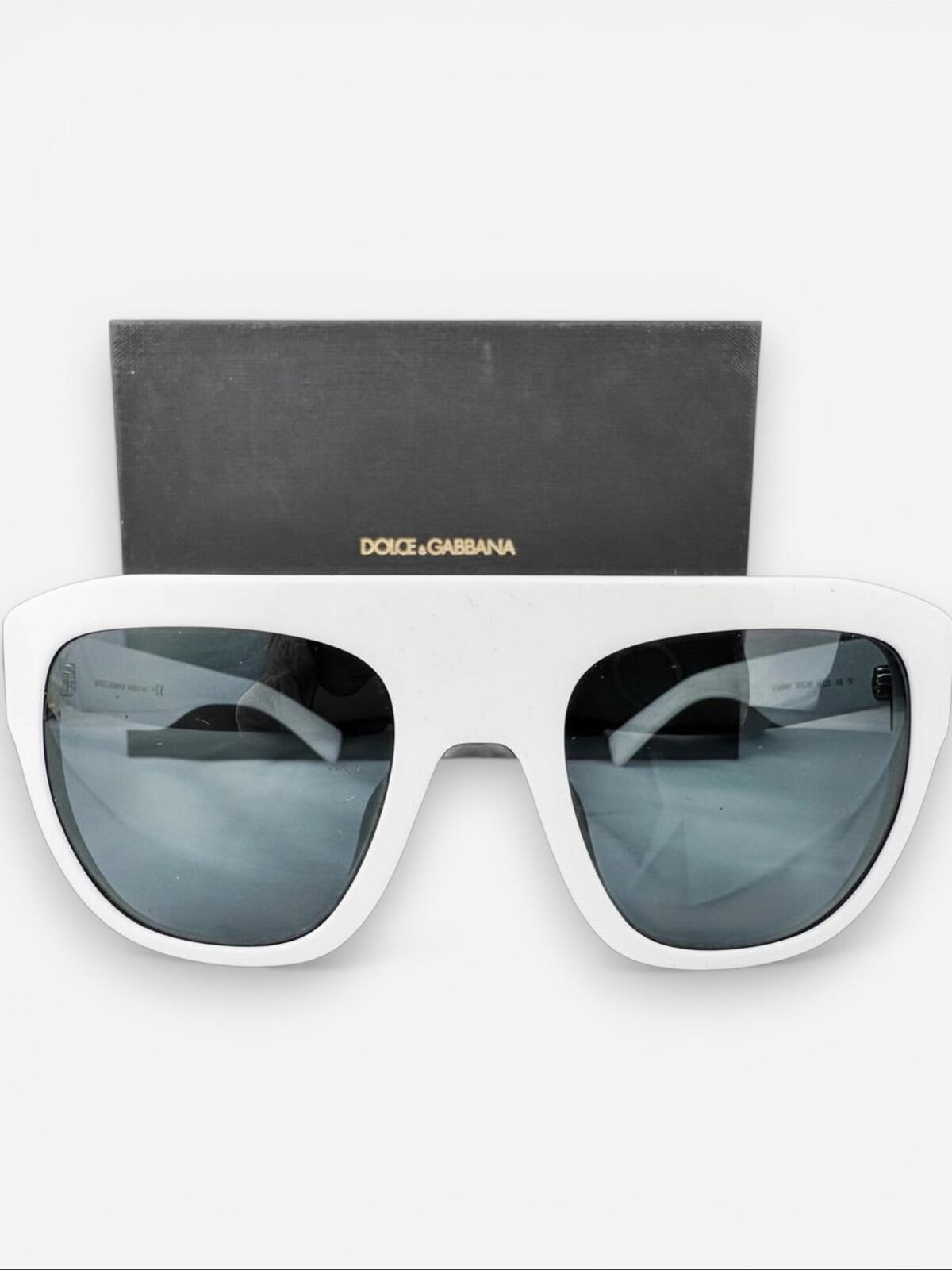 Dolce & Gabbana DG4398-F White Oversized Square Sunglasses Full Set NWT