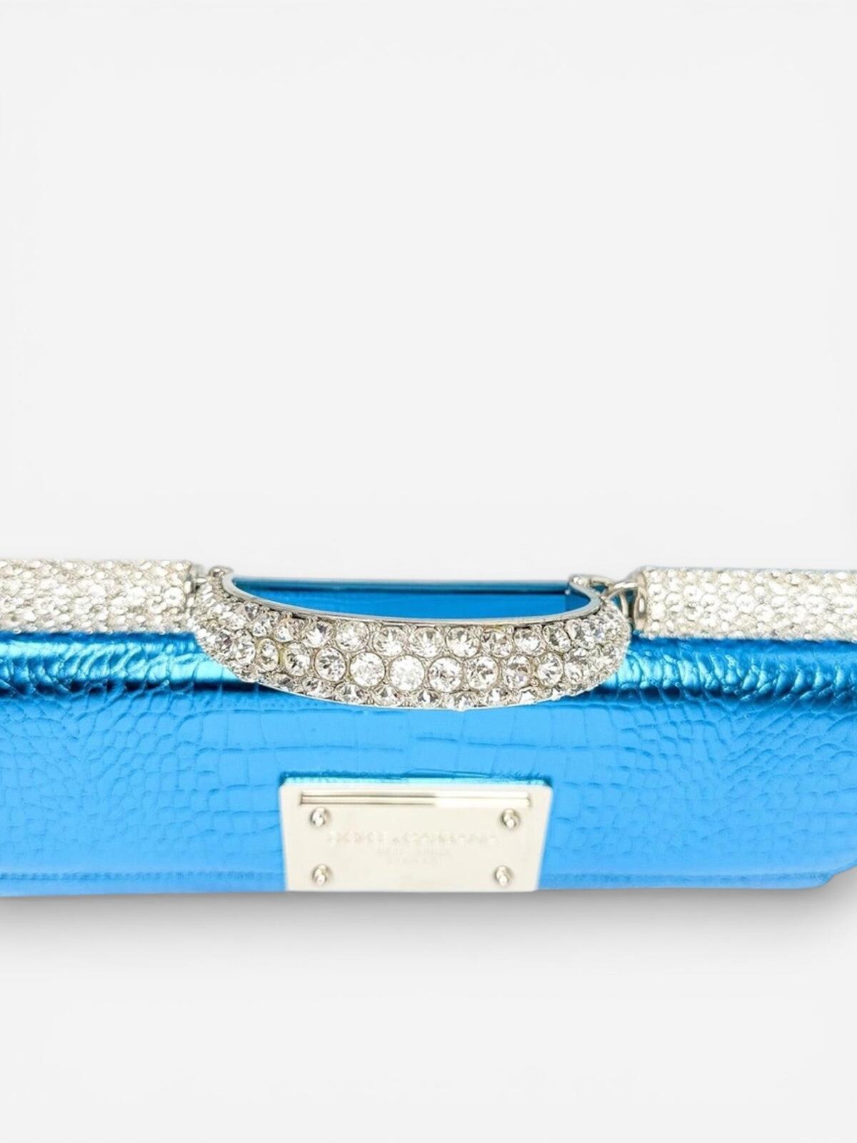 Dolce & Gabbana Sicily Rare Limited Edition Metallic Croc Light Blue | NWT