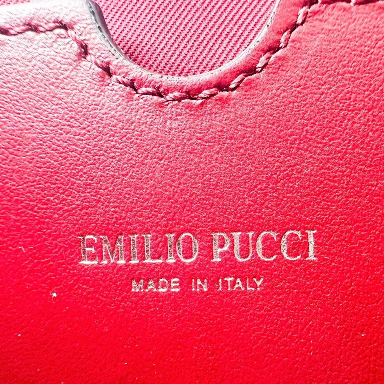 Emilio Pucci Pink Embossed Leather Crossbody Bag & Wristlet Set