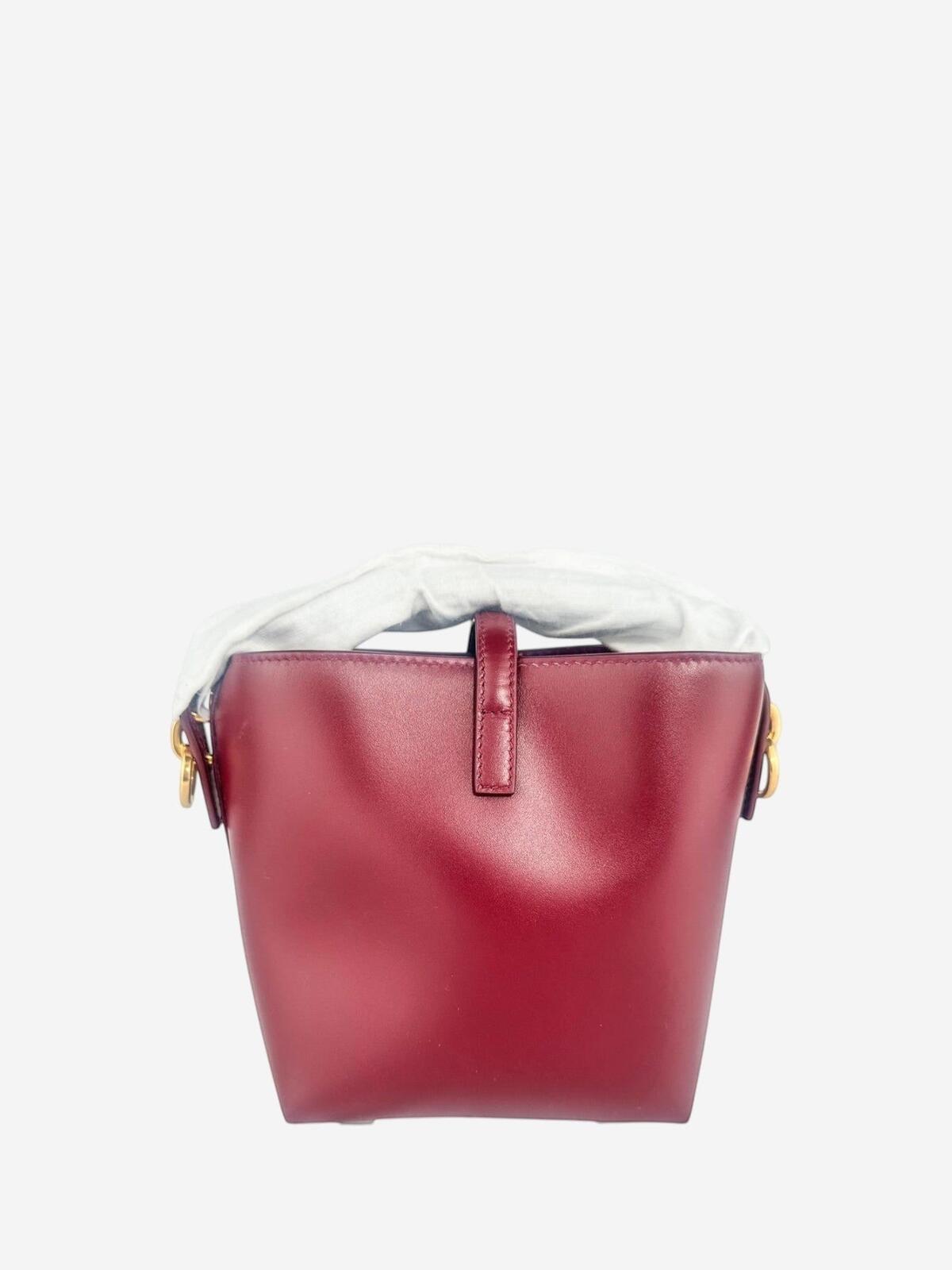 Saint Laurent Le 37 Mini Bordeaux Calfskin Bucket Bag YSL Cassandre | New