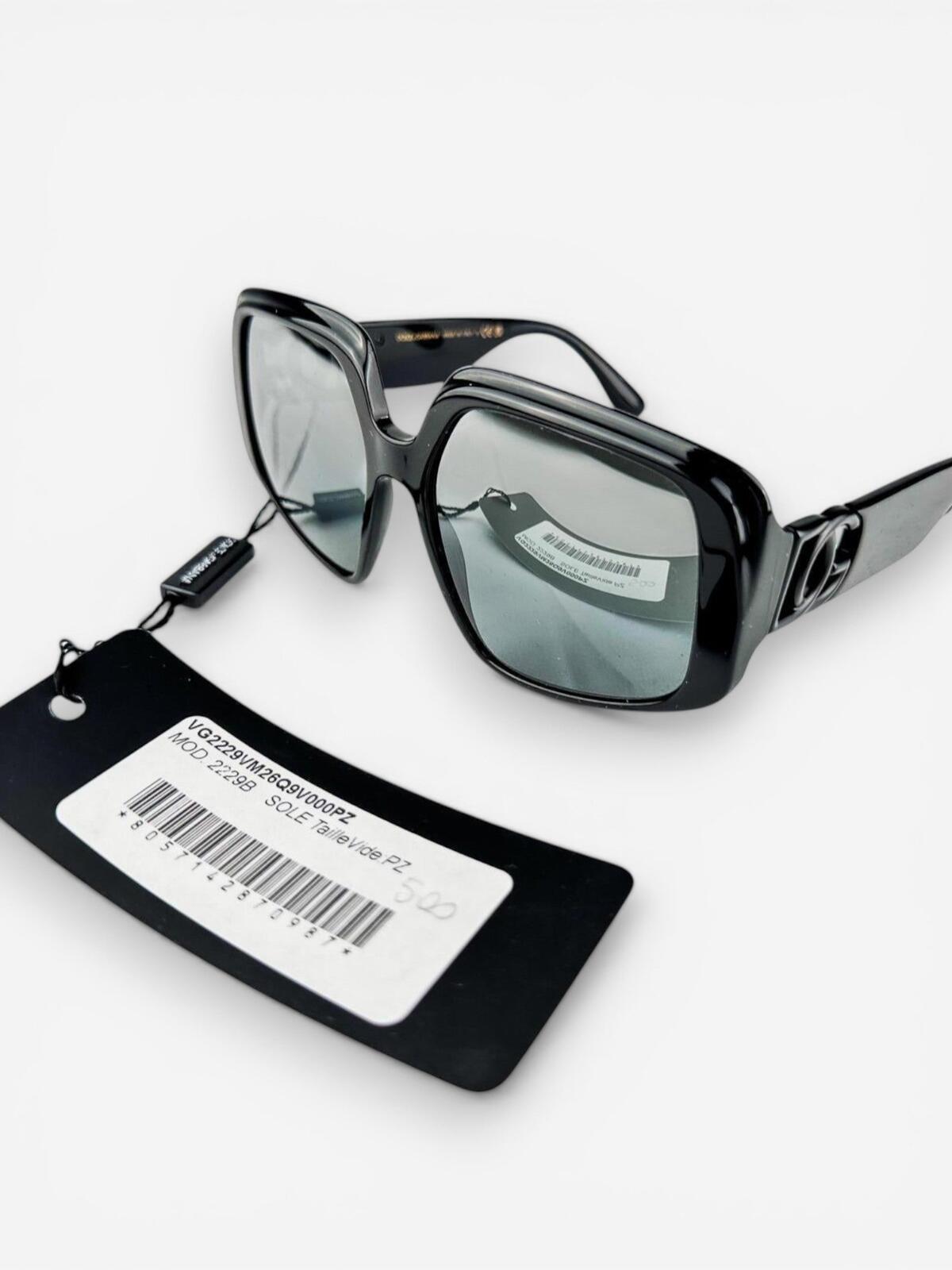Dolce & Gabbana DG4386 Black Oversized Square Sunglasses DG Logo | NWT