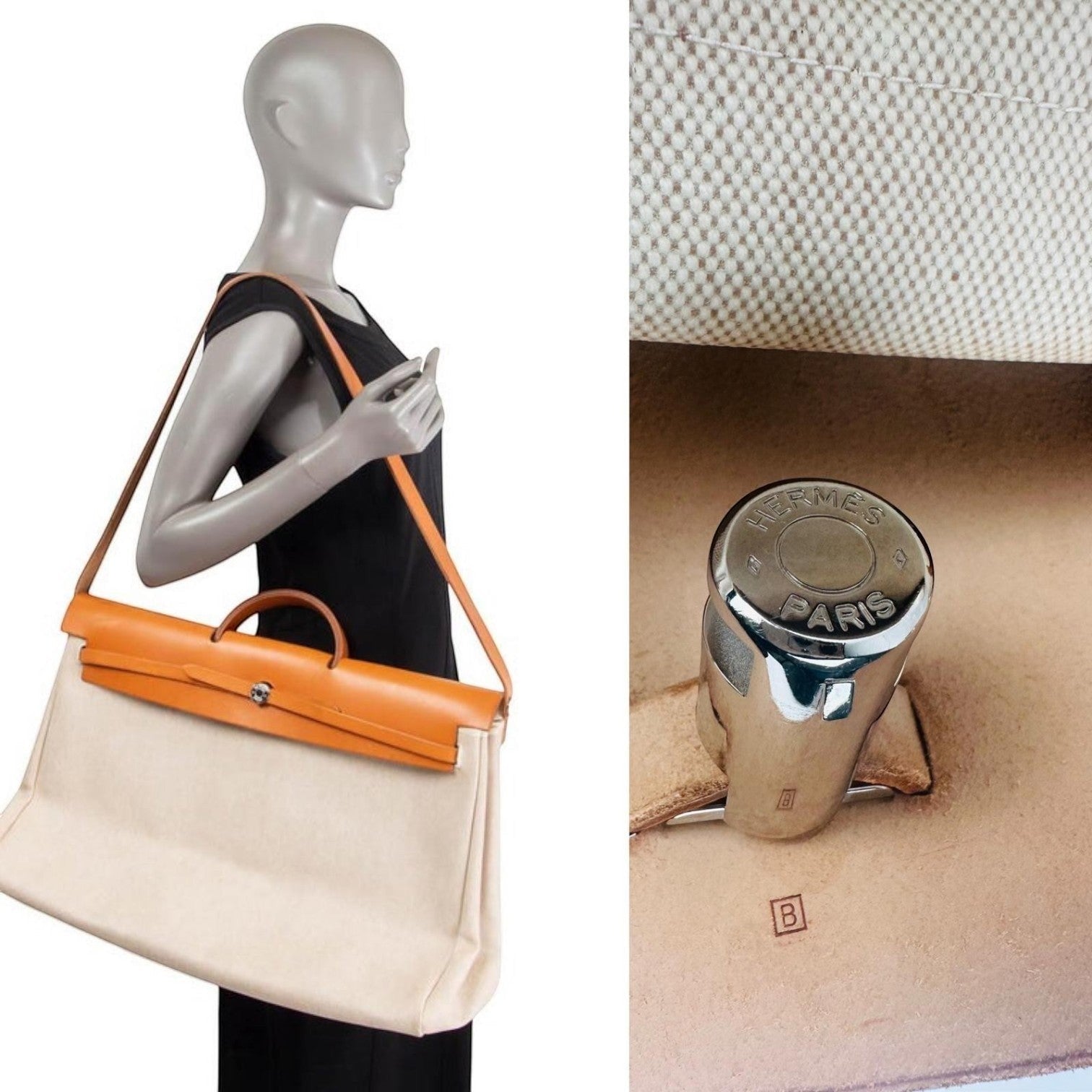 Vintage 1998 Hermès Herbag Cabine 50 – Rare 2-in-1 Travel Edition
