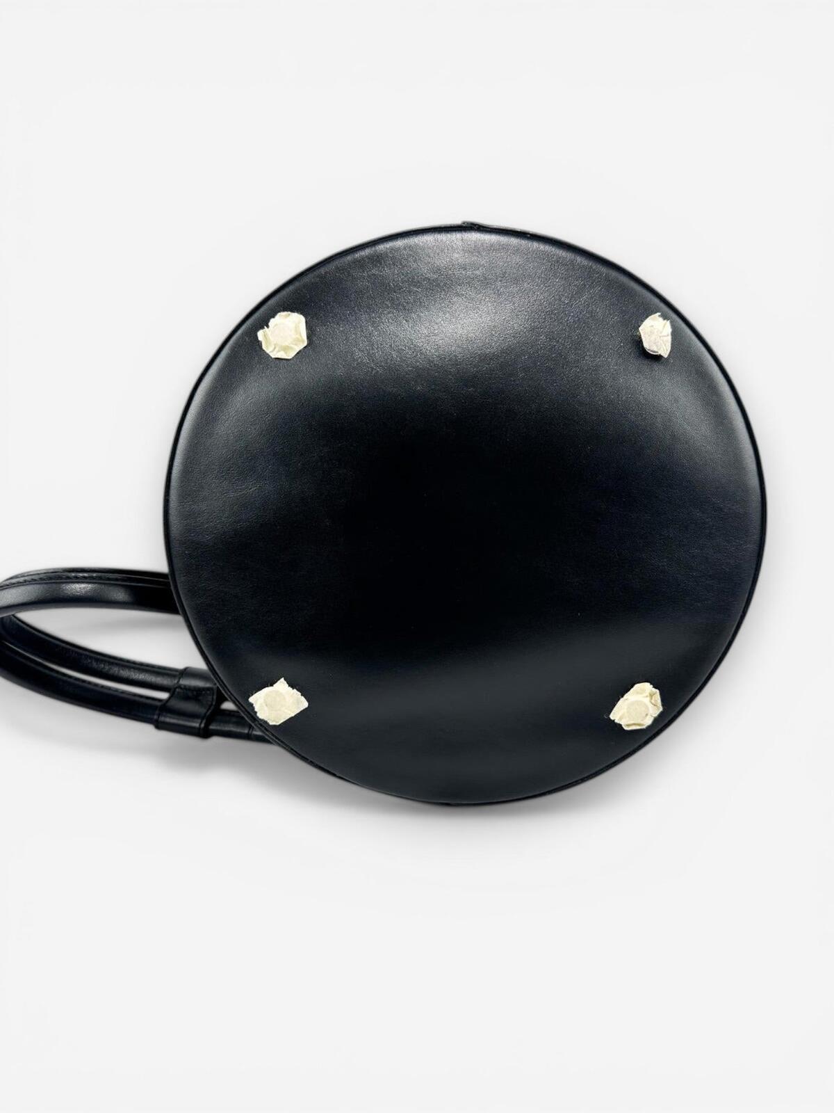 Jacquemus Le Tourni Black Calf Leather Bucket Tote Knotted Handle | NWT