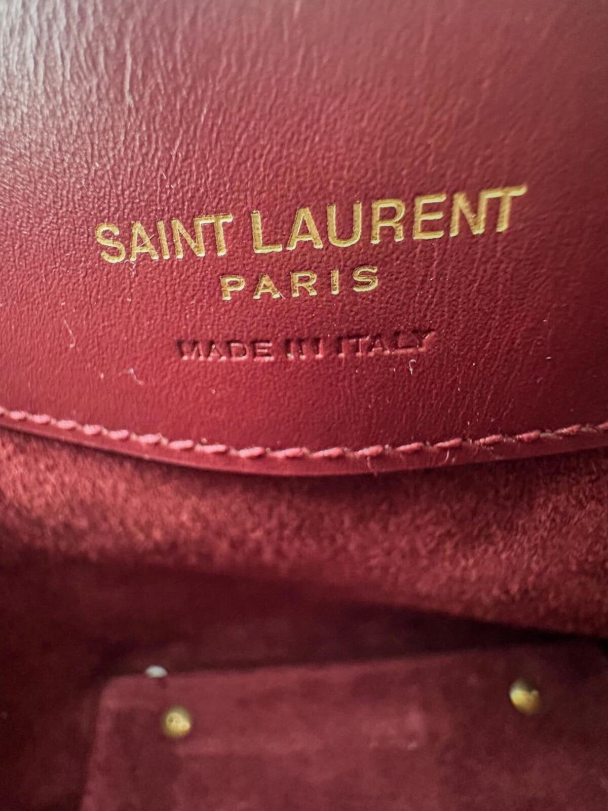 Saint Laurent Le 37 Mini Bordeaux Calfskin Bucket Bag YSL Cassandre | New