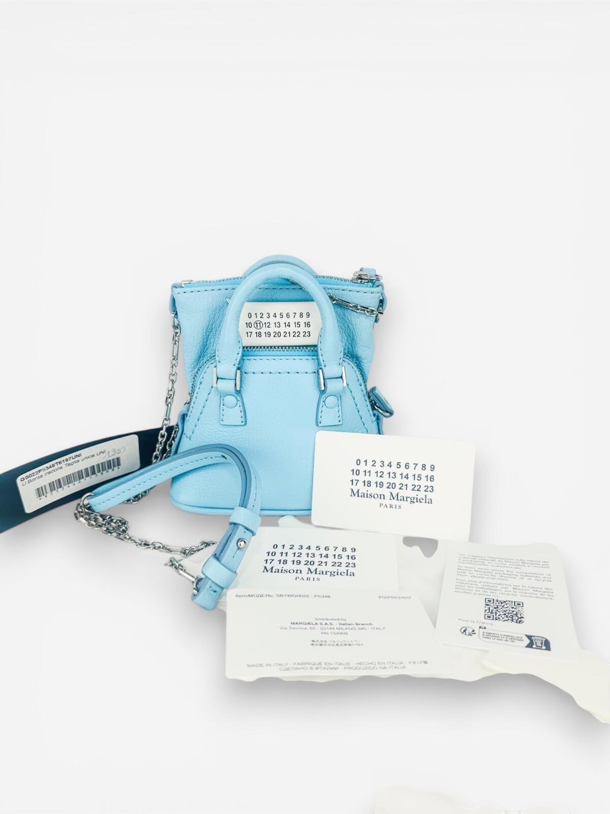 Maison Margiela 5AC Classique Baby Grained Leather Light Blue Aqua Tote | NWT