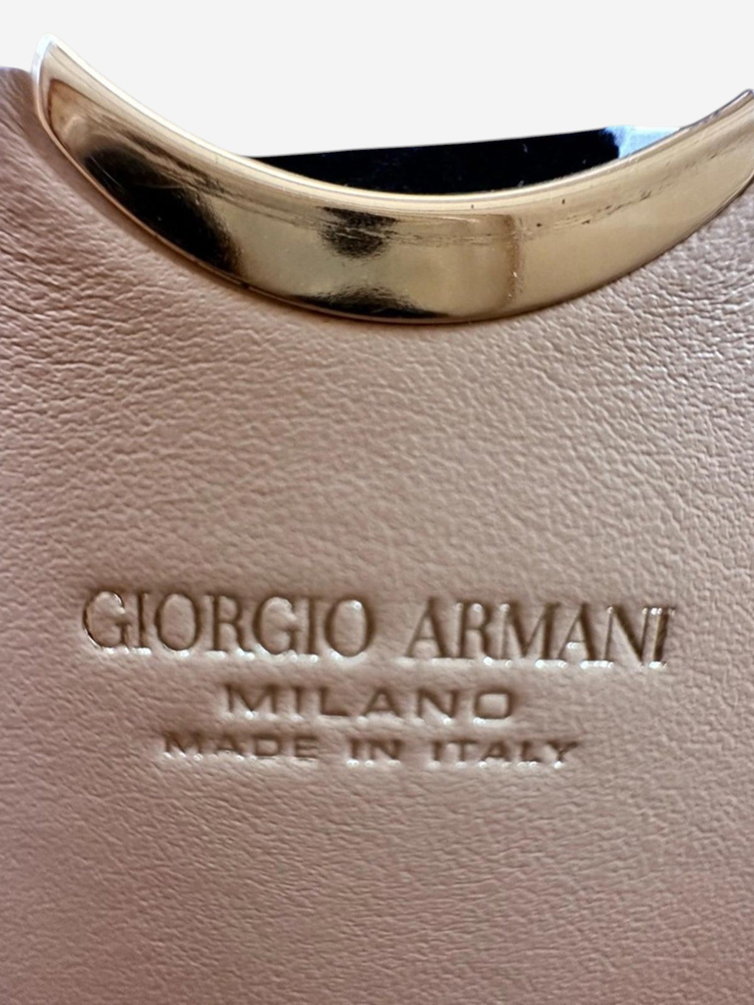 Giorgio Armani Blush Leather Frame Chain Shoulder Crossbody Bag New