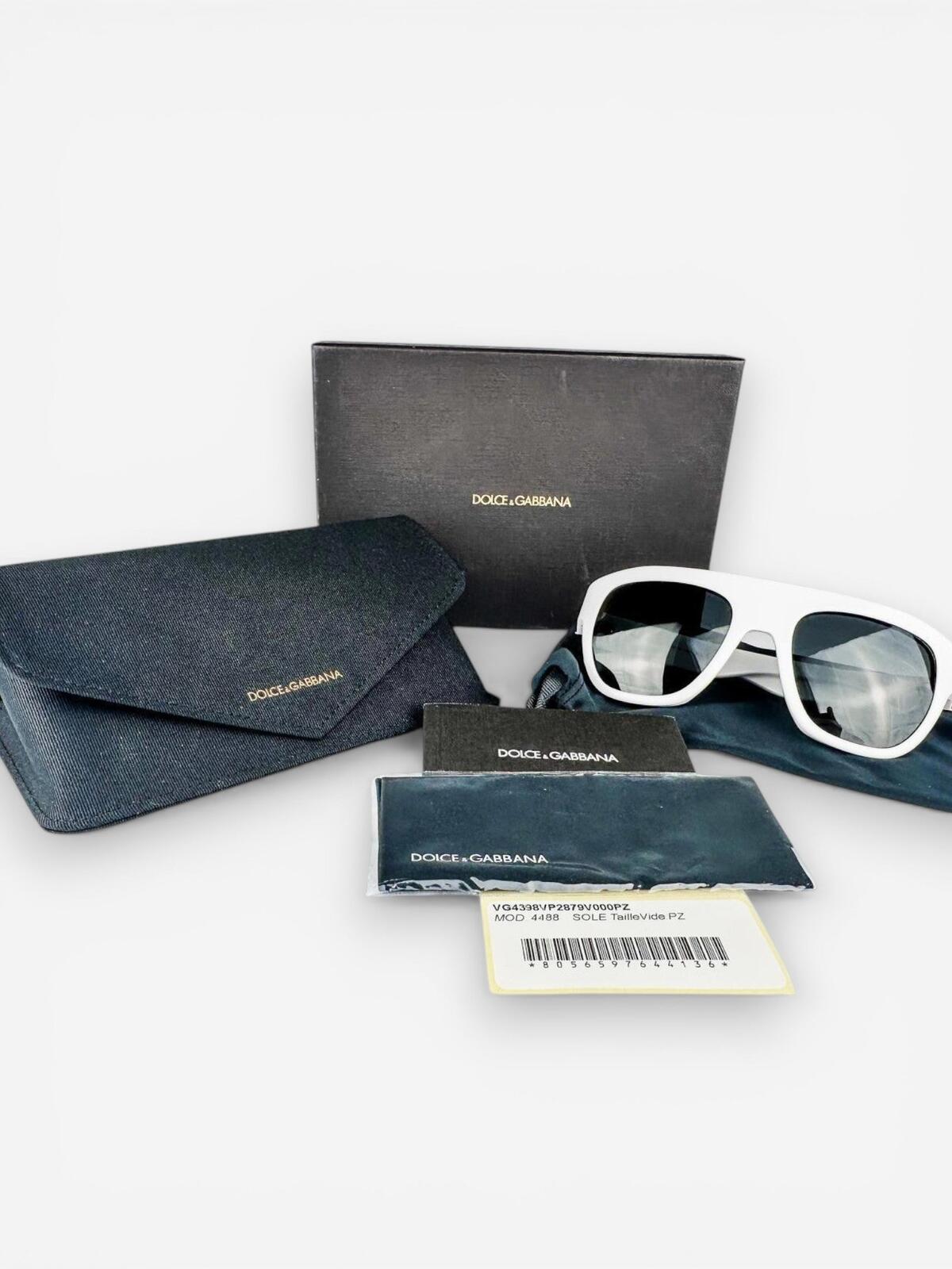 Dolce & Gabbana DG4398-F White Oversized Square Sunglasses Full Set NWT