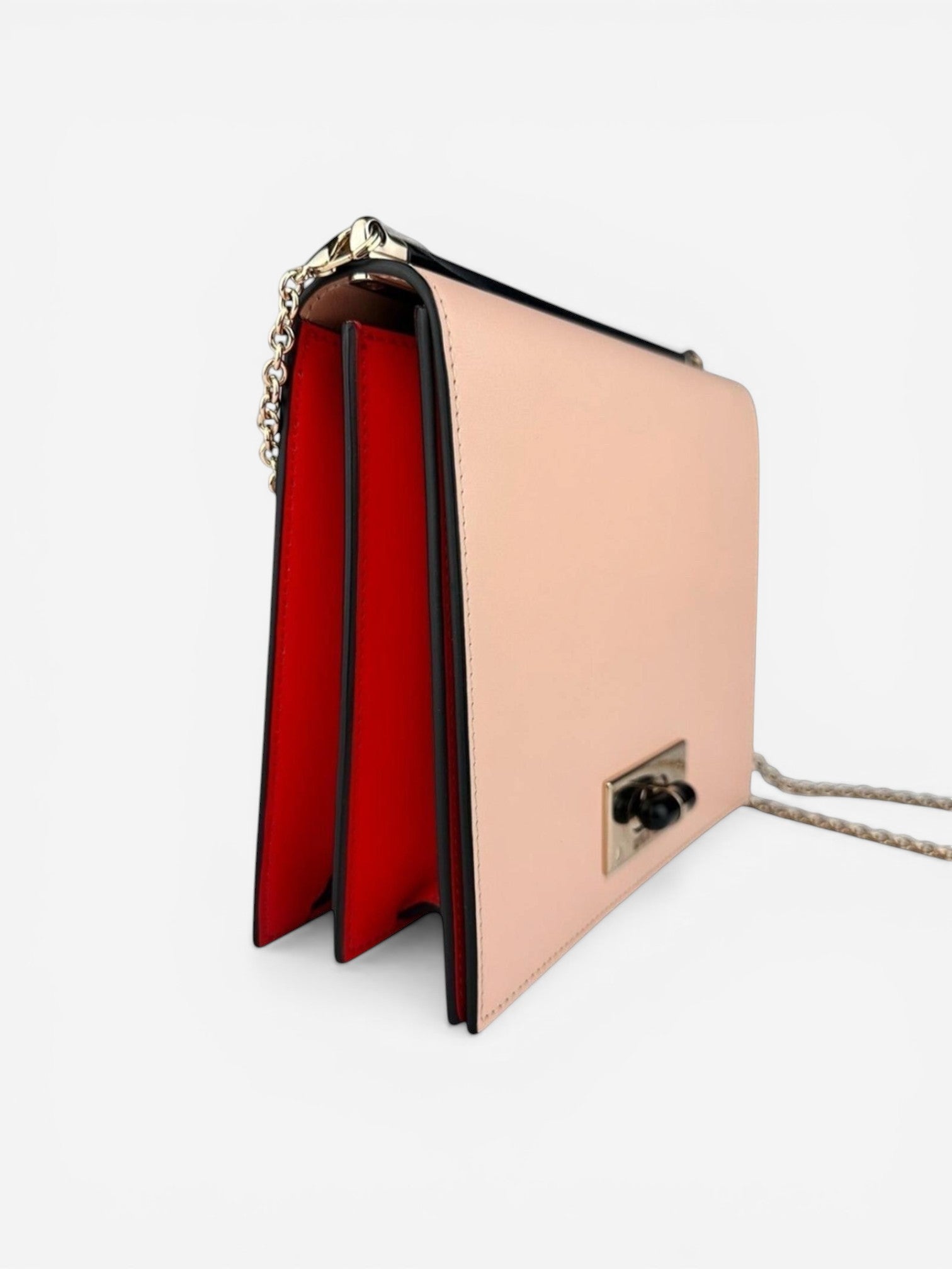 Giorgio Armani Blush Leather Frame Chain Shoulder Crossbody Bag New