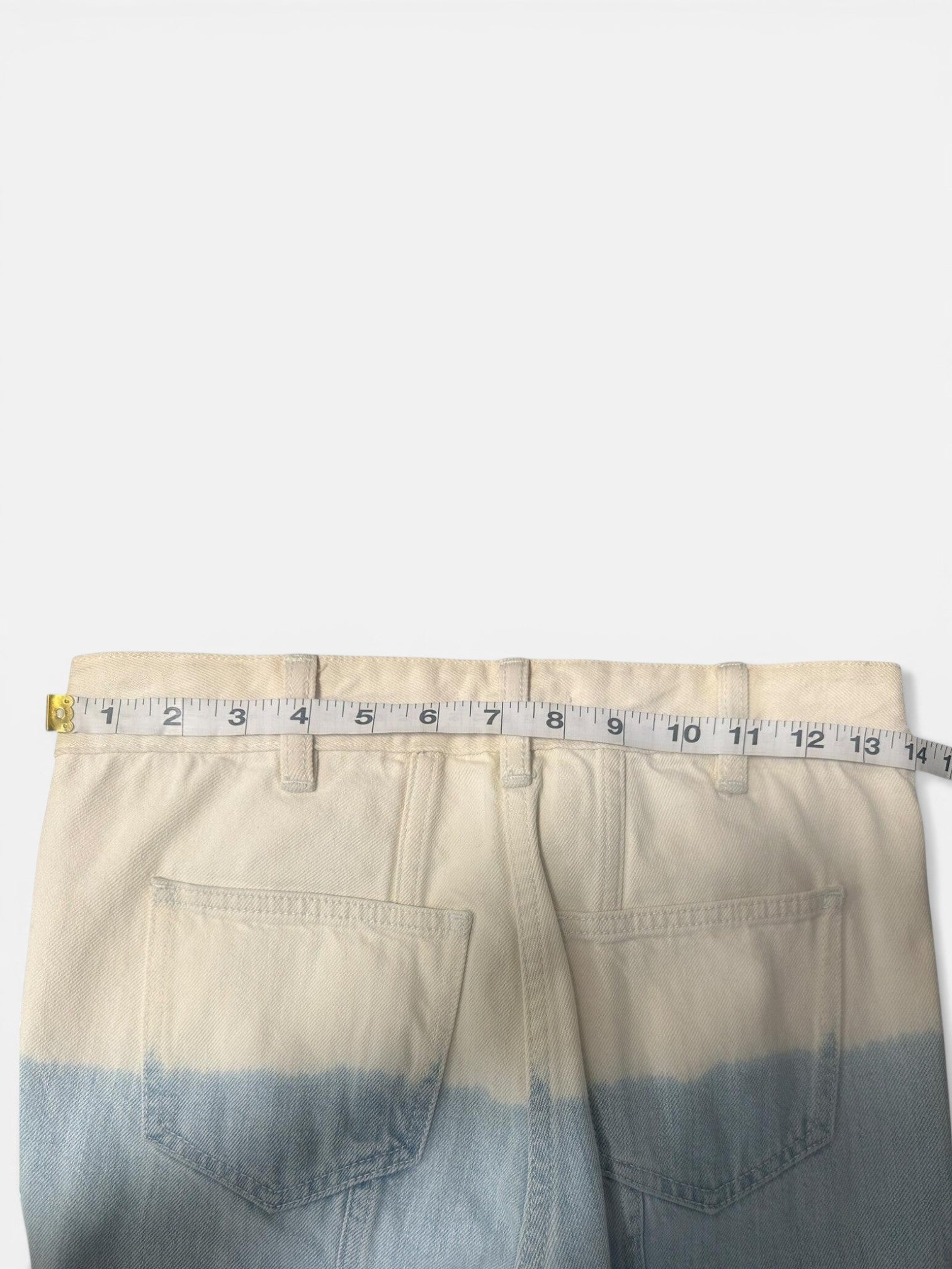 Ulla Johnson Dip-Bleach Wide Leg Cropped Jeans Blue Beige XS – NWT