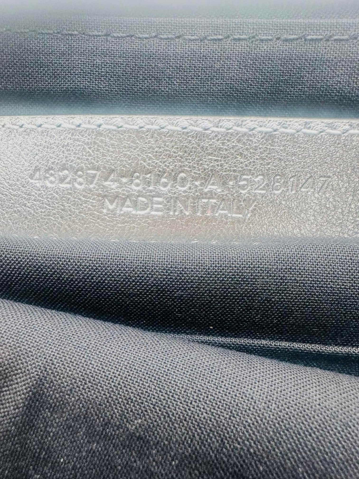 Balenciaga Metallic Silver Logo Leather Pouch – Like New
