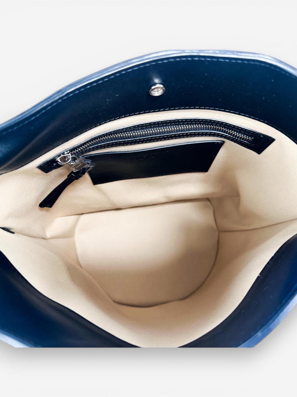 Jacquemus Le Tourni Black Calf Leather Bucket Tote Knotted Handle | NWT