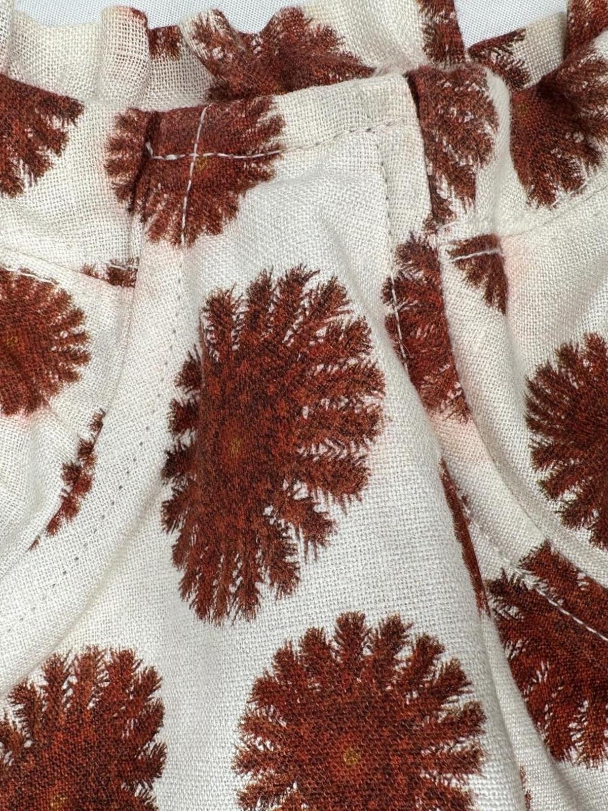 Agua Bendita Agua Bendita Acacia Bustier Linen Midi Dress White Red Print Size L | NWT - Vestir