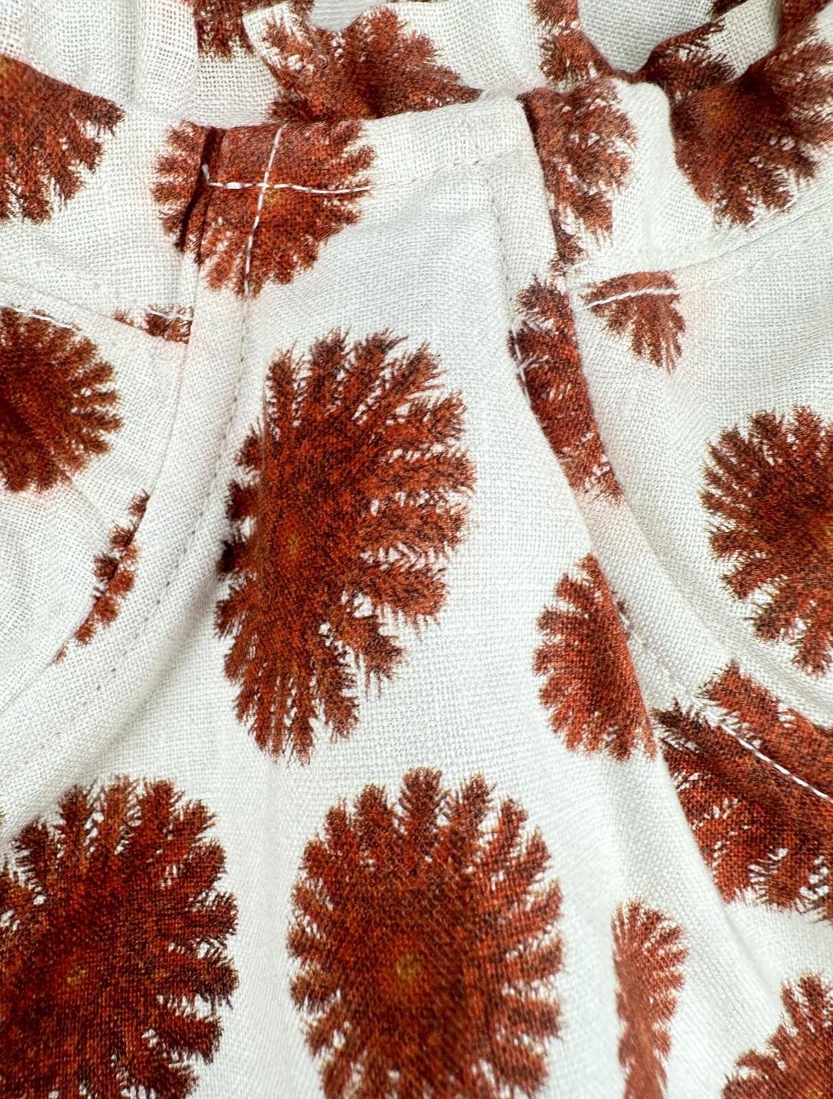 Agua Bendita Agua Bendita Acacia Bustier Linen Midi Dress White Red Print Size L | NWT - Vestir