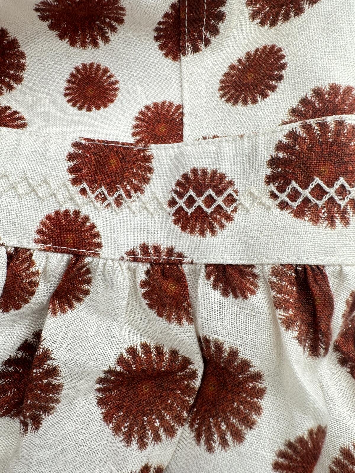 Agua Bendita Agua Bendita Acacia Bustier Linen Midi Dress White Red Print Size L | NWT - Vestir