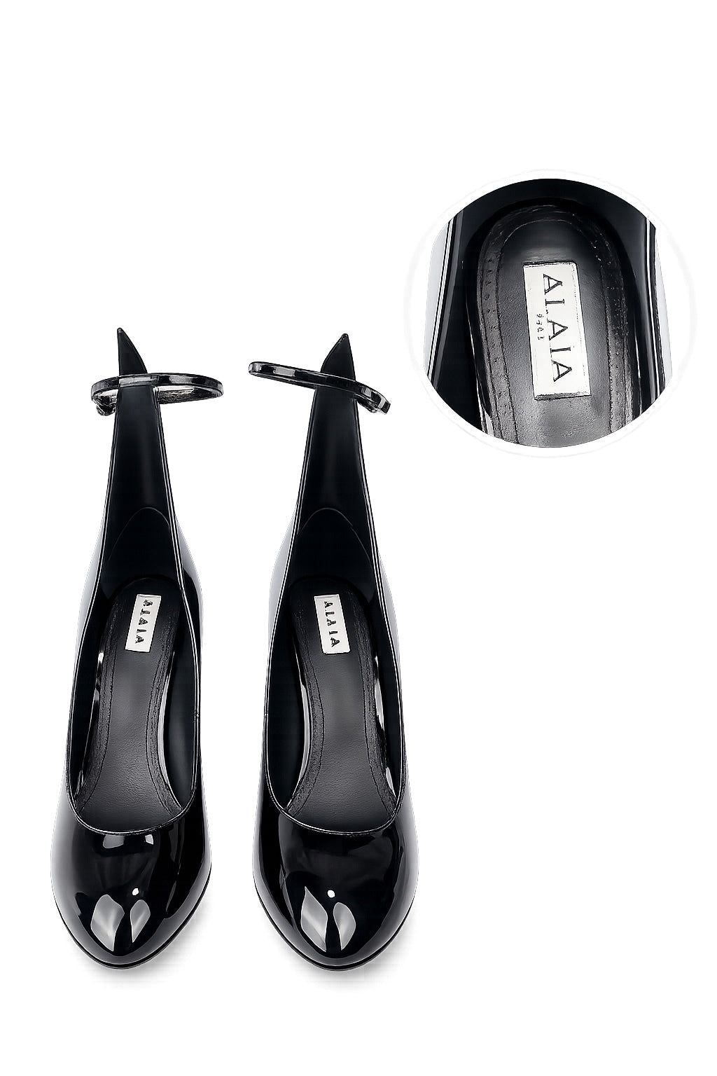 Alaia ALAÏA Décolleté 90 Patent Leather Ankle Strap Pump Black EU 39 US 9 | NIB - Vestir