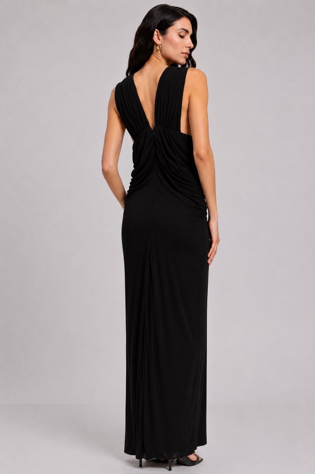 Altuzarra Altuzarra Black Viscose Ruched Halter Draped Maxi Dress FR 40 US 8 | NWT - Vestir