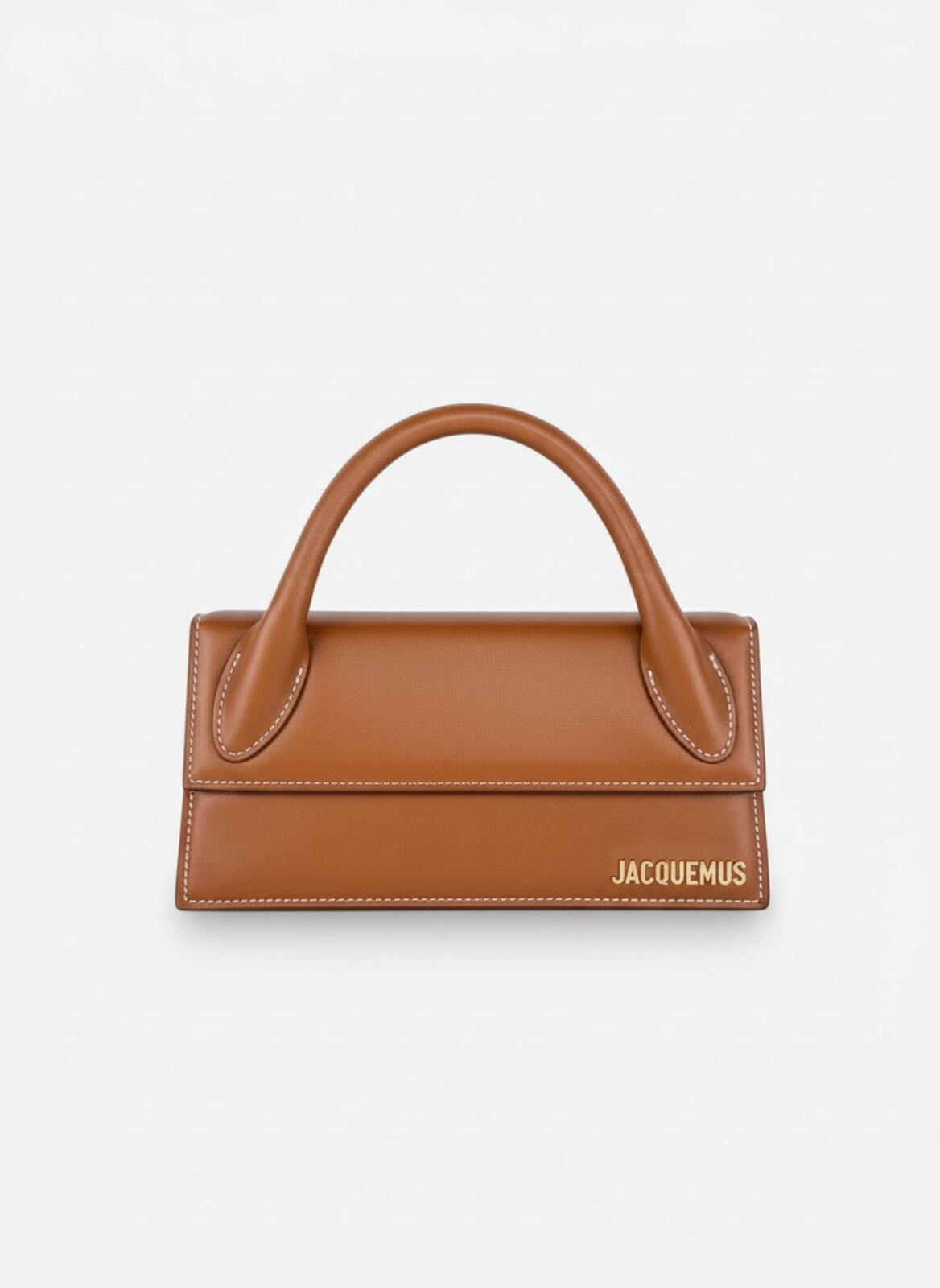 Jacquemus Le Chiquito Long Light Brown Calf Leather Top Handle Bag | New
