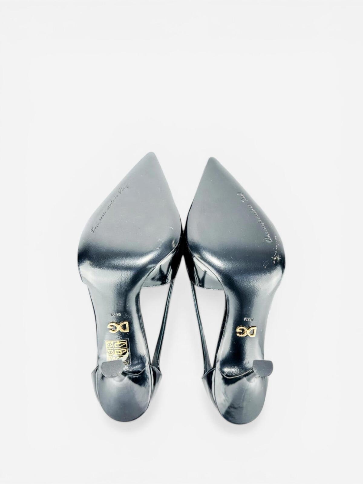 Dolce & Gabbana Black Patent Leather Bow Stiletto Pump EU 35.5 US 5.5 | NIB