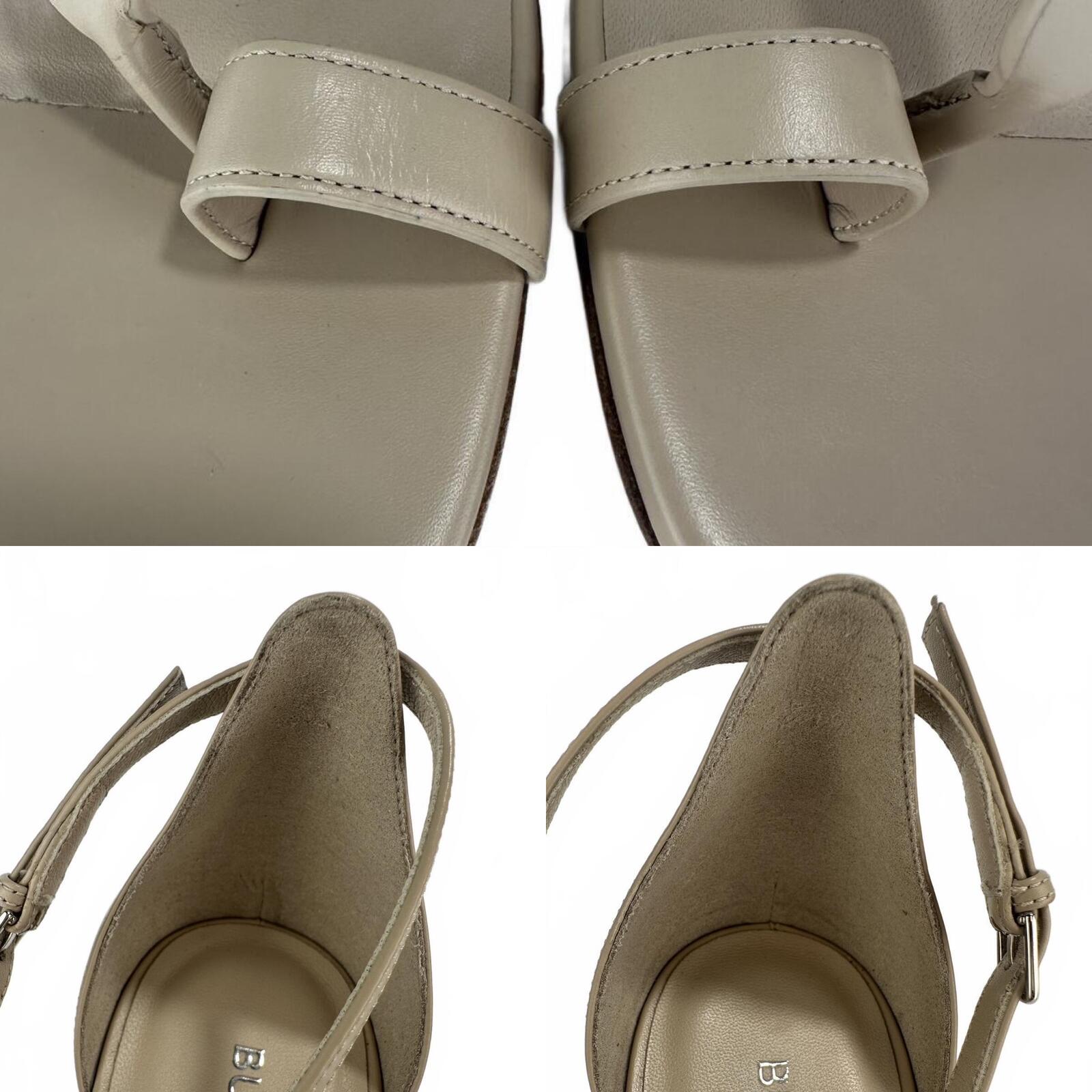 Burberry Burberry Stefanie Square Toe Ring Leather Heeled Sandals Beige EU39 | NIB - Vestir