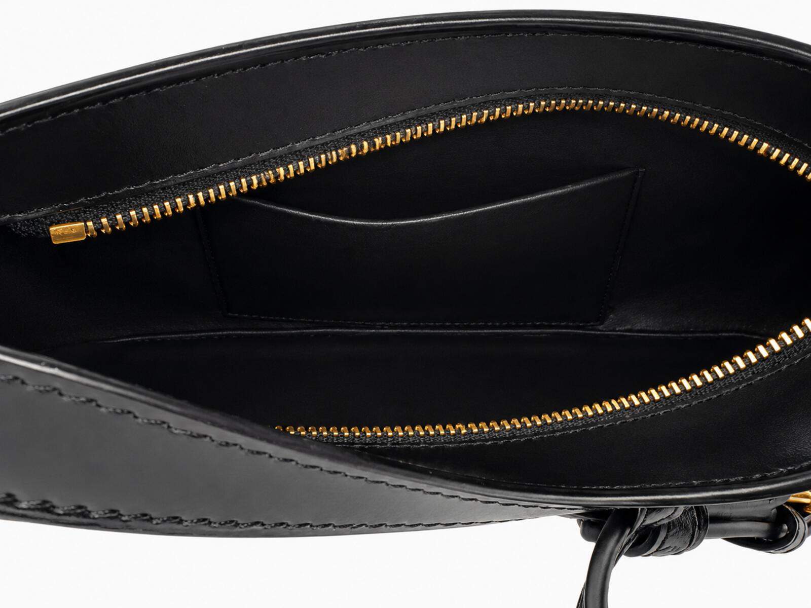 CÉLINE Celine Medium Tilly Shoulder Bag Black Shiny Calfskin Triomphe | New - Vestir