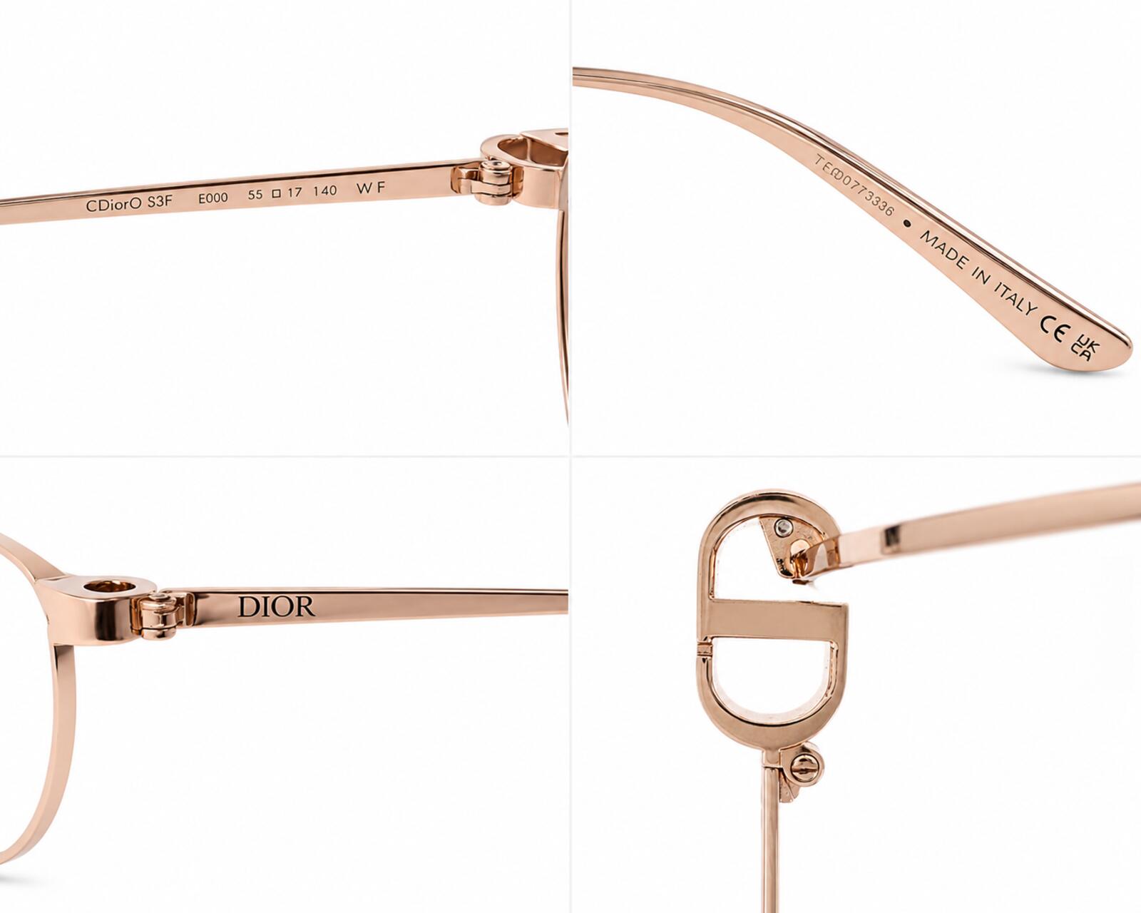 Christian Dior Christian Dior CDiorO S3F E000 Rose Gold Metal Eyeglasses 55-17 | New - Vestir