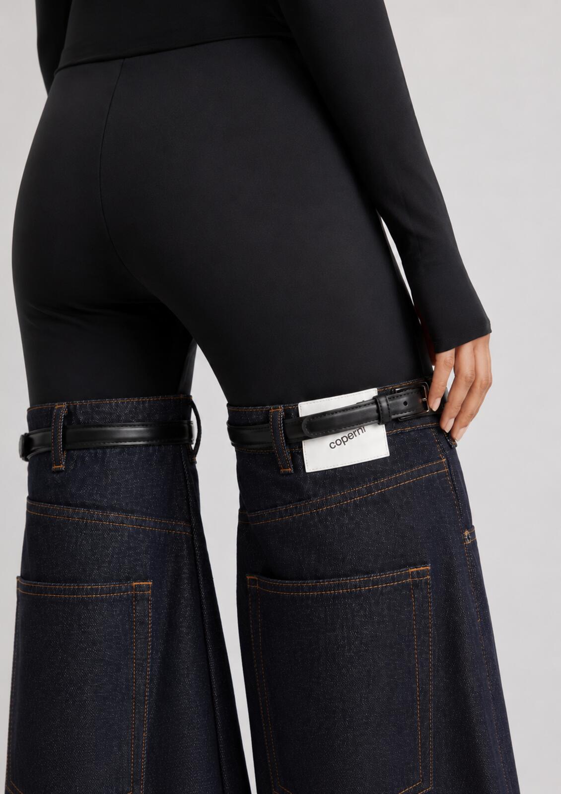 Coperni Coperni Hybrid Denim Flare Trousers Dark Indigo IT 42 US 6 | NWT - Vestir