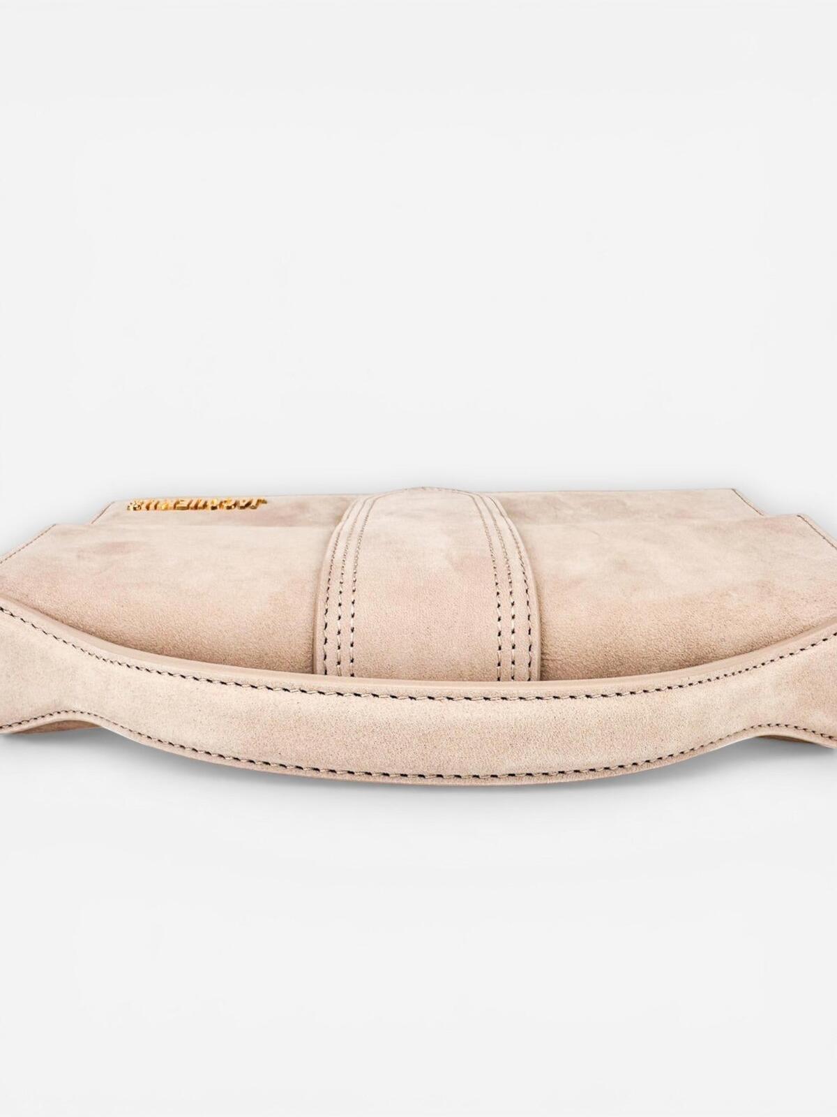 Jacquemus Le Grand Bambino Beige Nubuck Calf Leather Top Handle Bag NWT