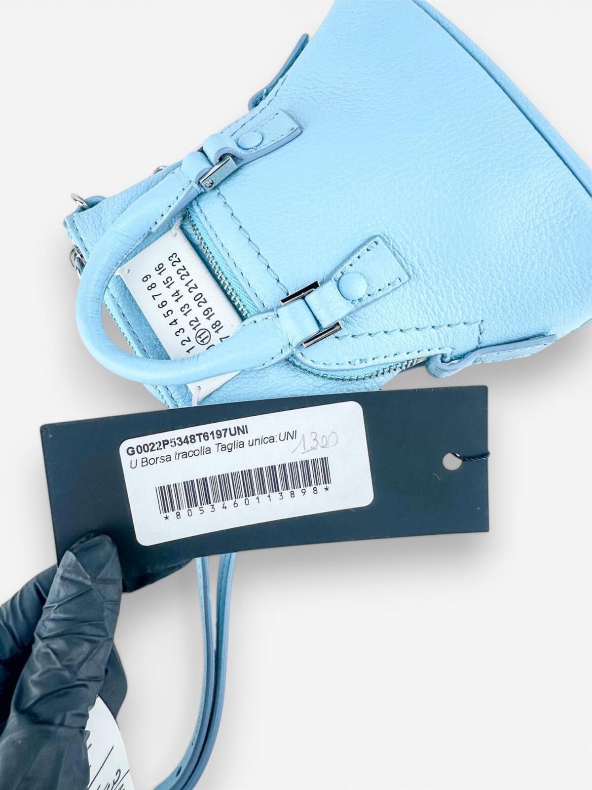 Maison Margiela 5AC Classique Baby Grained Leather Light Blue Aqua Tote | NWT