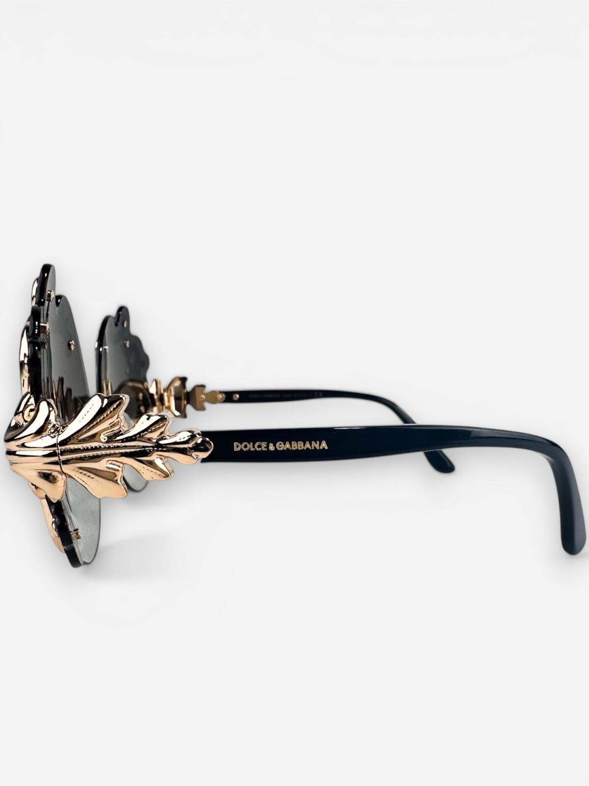 Dolce & Gabbana Dolce & Gabbana DG2195 Rimless Baroque Gold Black Sunglasses | NWT Rare - Vestir