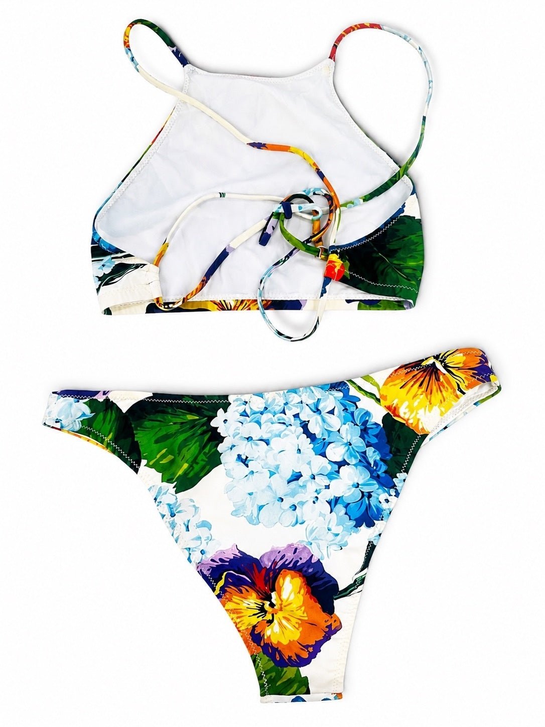 Dolce & Gabbana Dolce & Gabbana Hydrangea Floral Halter Bikini Set Women S | NWT - Vestir