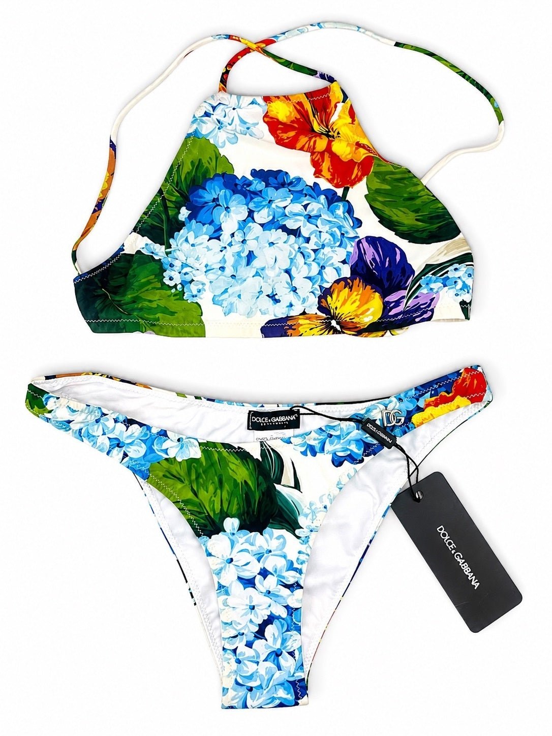 Dolce & Gabbana Dolce & Gabbana Hydrangea Floral Halter Bikini Set Women S | NWT - Vestir