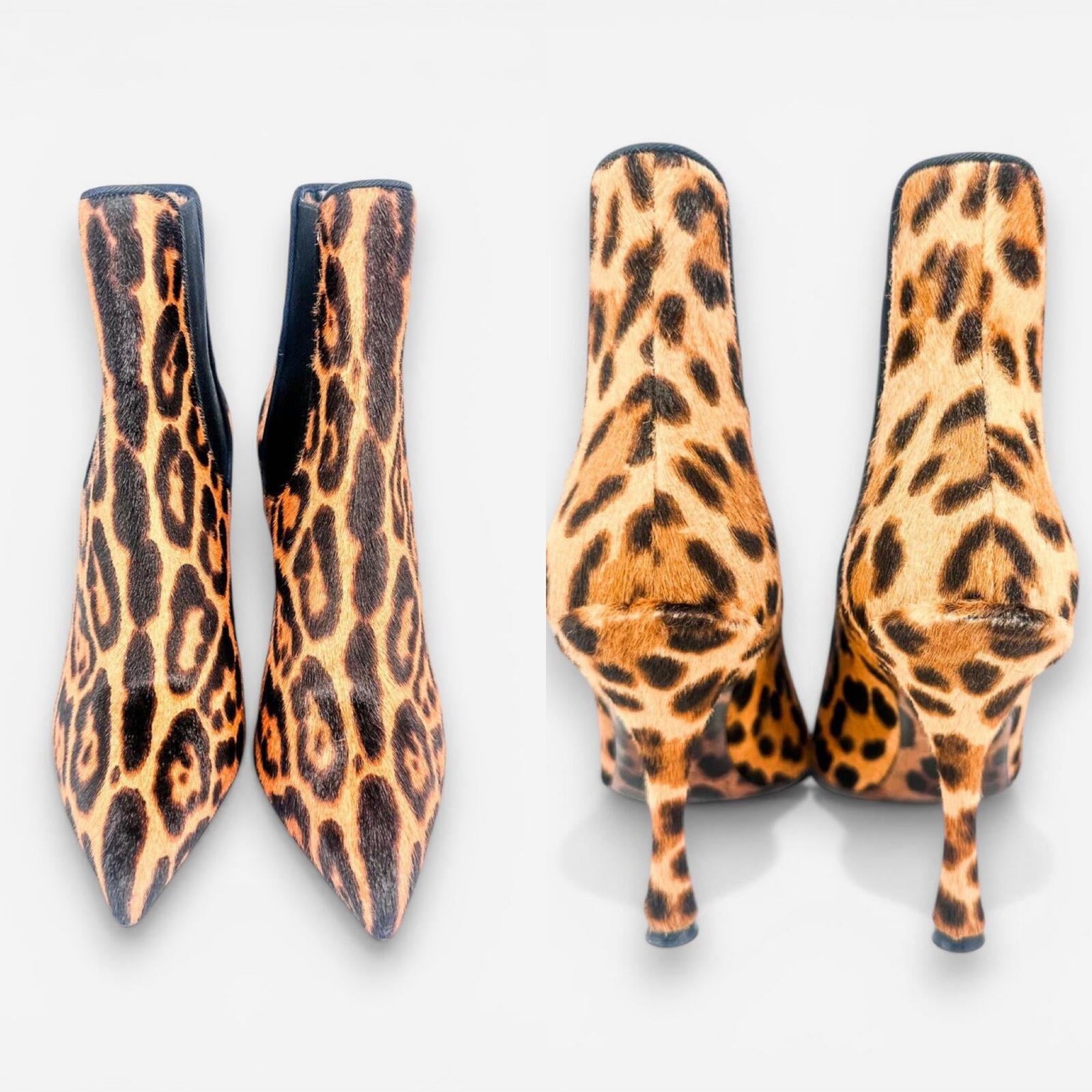 Dolce & Gabbana Dolce & Gabbana Leopard Calf Hair Stiletto Ankle Boot EU 36.5 US 6|NIB - Vestir
