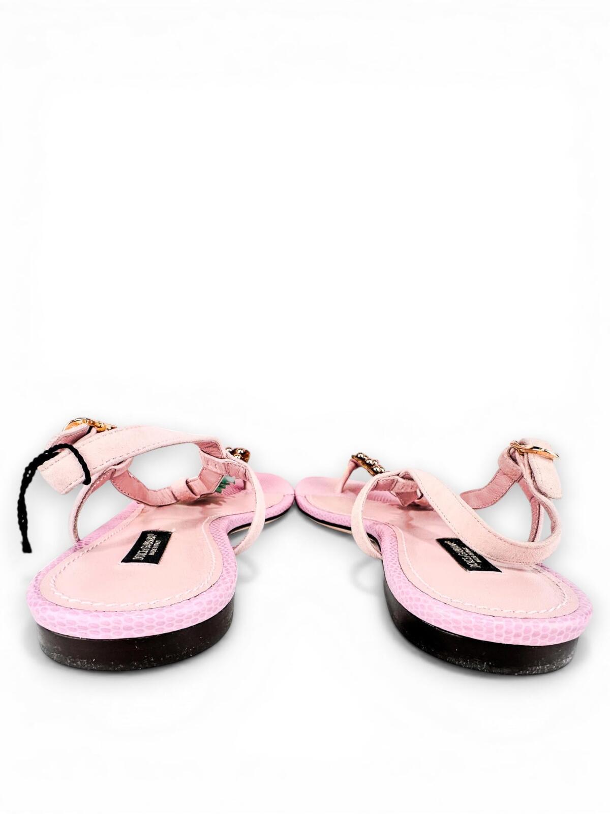 Dolce & Gabbana Dolce & Gabbana Pineapple Collection Pink Leather Sandal EU 40 US 9 NWT - Vestir