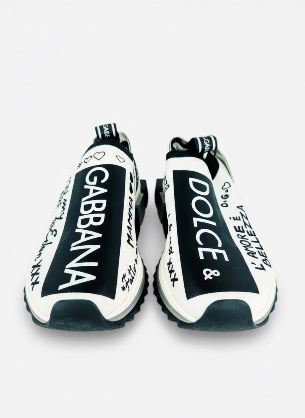 Dolce & Gabbana Dolce & Gabbana Sorrento Graffiti Slip-On Sneaker White Black EU 35 US 5 | NWT - Vestir