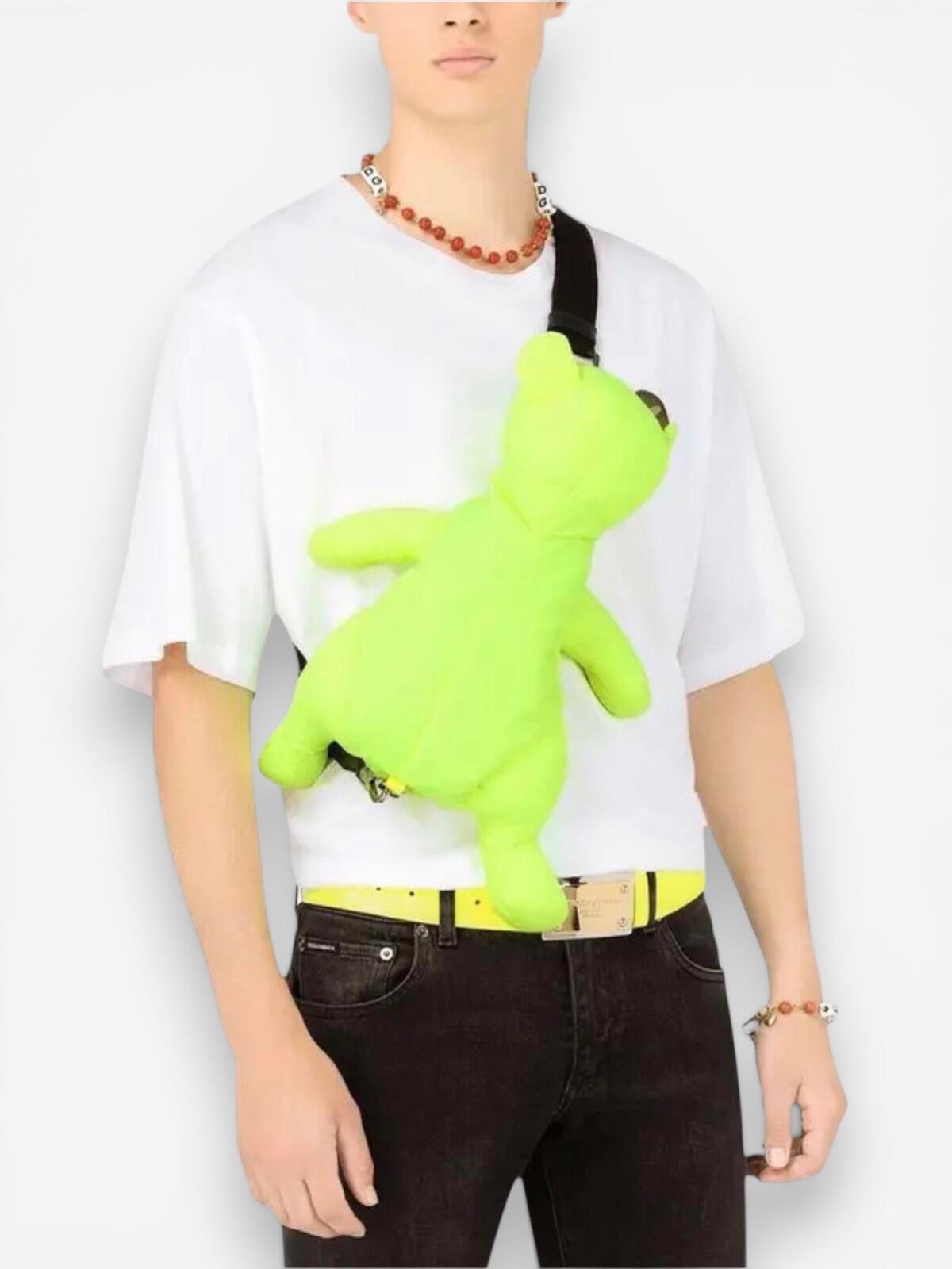 Dolce & Gabbana Dolce & Gabbana Teddy Bear Neon Green Belt Bag | Unisex | NWT - Vestir