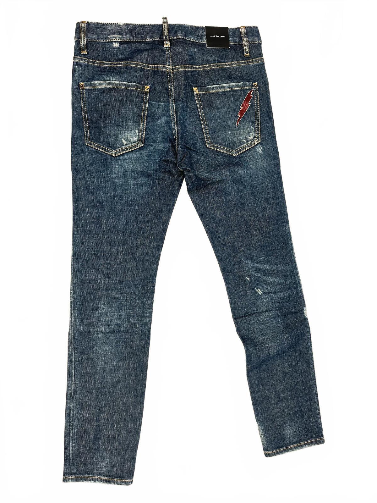 Dsquared2 Dsquared2 Cool Girl Jean Embroidered Lightning Bolt Distressed IT38 NWT S72LA0964 - Vestir