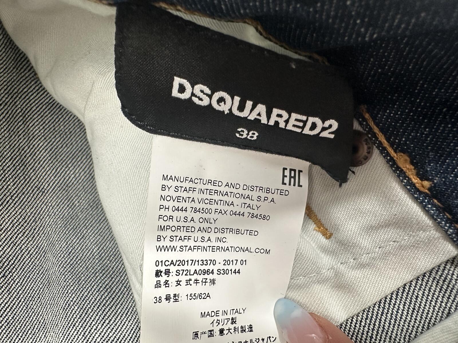 Dsquared2 Dsquared2 Cool Girl Jean Embroidered Lightning Bolt Distressed IT38 NWT S72LA0964 - Vestir