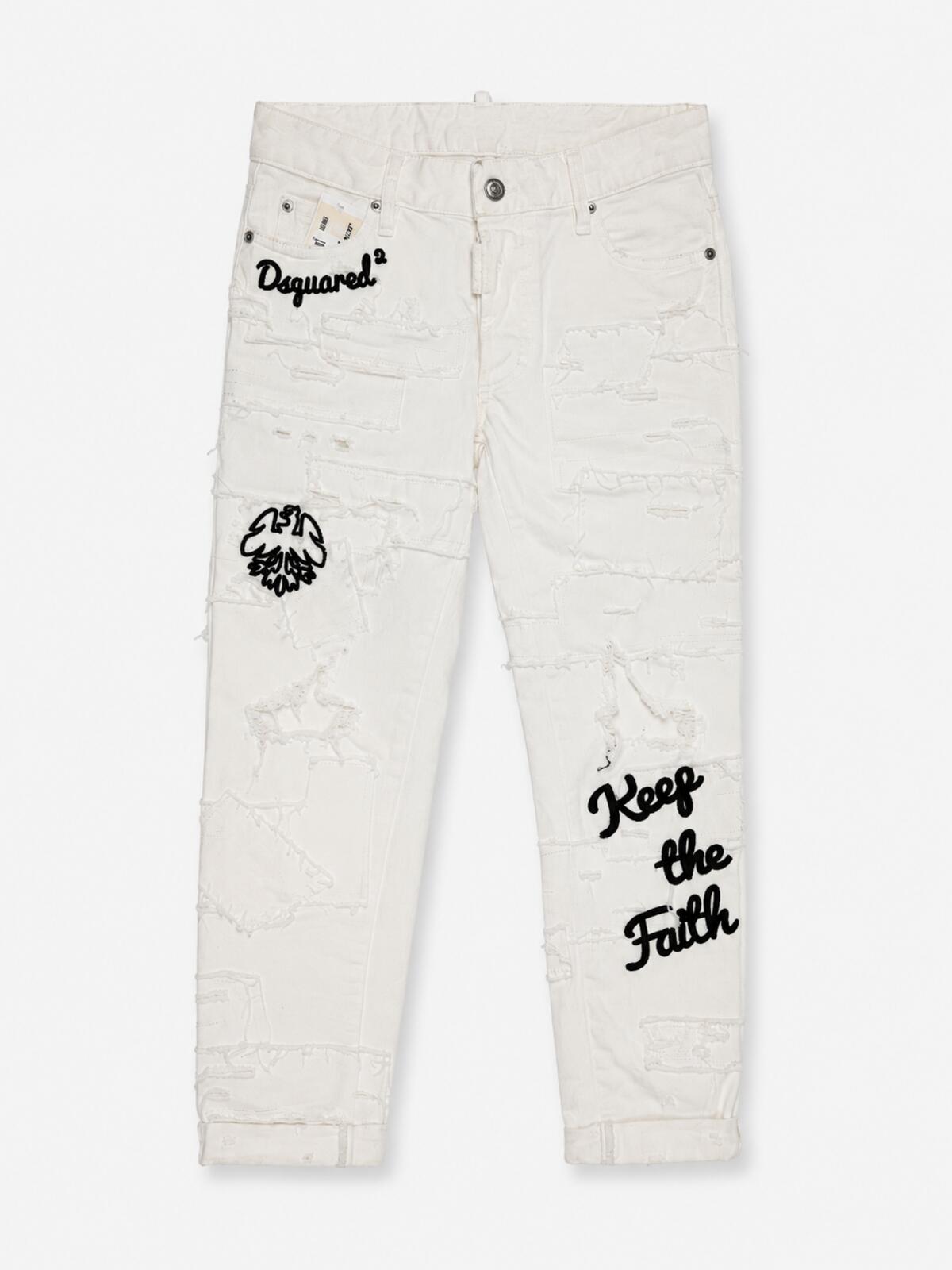 Dsquared2 Dsquared2 Cool Girl White Distressed Keep The Faith Jeans IT 38 | NWT - Vestir