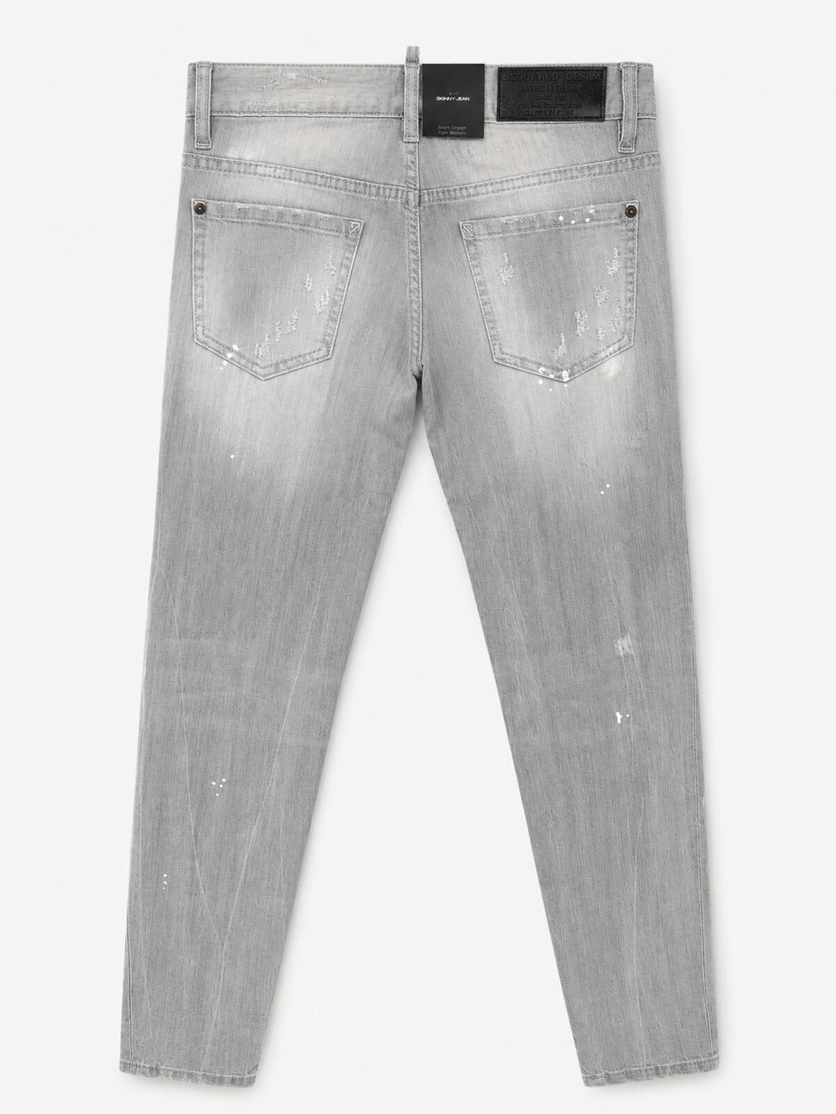 Dsquared2 Dsquared2 Hawaiian Grunge Men’s Skinny Jean Grey Paint Splatter IT 42 | NWT - Vestir